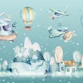 Fototapet fara imbinari Blue Snowy Mountains
