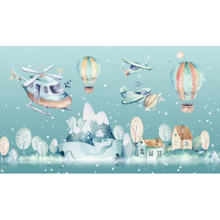 Fototapet fara imbinari Blue Snowy Mountains Premier Decor