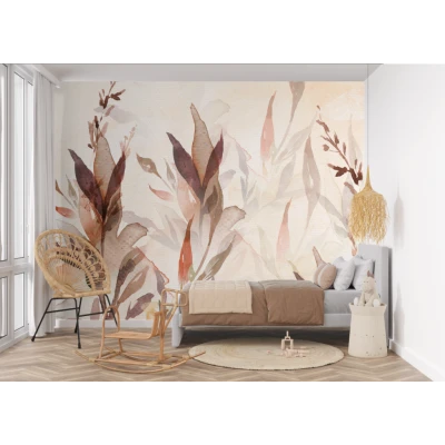 Fototapet fara imbinari Watercolor Leaves Premier Decor