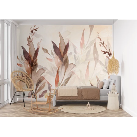 Fototapet fara imbinari Watercolor Leaves Premier Decor