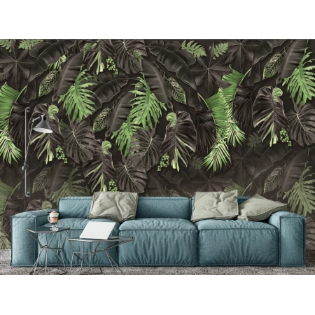 Fototapet fara imbinari Dream Dark Amazon Leaves Premier Decor