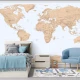 Fototapet fara imbinari Relief World Map