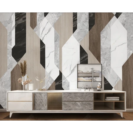 Fototapet fara imbinari Geometric Marble Panels