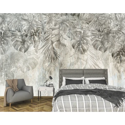 Fototapet fara imbinari Watercolor Leafs Premier Decor