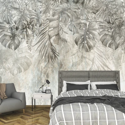 Fototapet fara imbinari Watercolor Leafs Premier Decor
