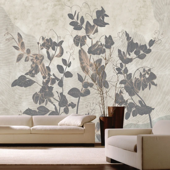 Fototapet fara imbinari Darkened Leaves