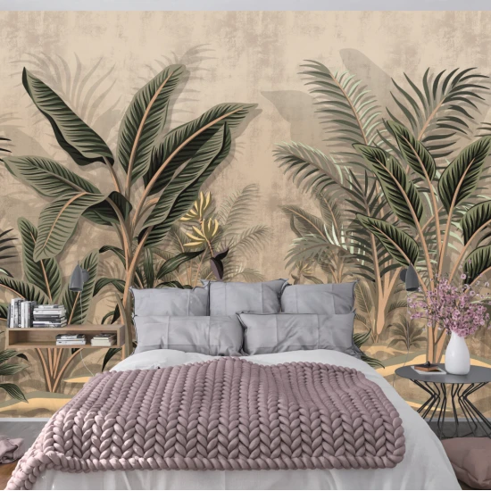 Fototapet fara imbinari Tropical Drawn