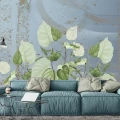 Fototapet fara imbinari Beautiful Painted Flowering Leaves