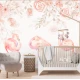 Fototapet fara imbinari Soft Pink On White