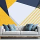 Fototapet Geometric Vlies 3D Albastru-Galben