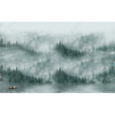 Fototapet fara imbinari Dream Forest In The Fog