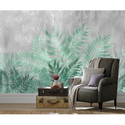 Fototapet fara imbinari The Misty Tropical Leaves Premier Decor