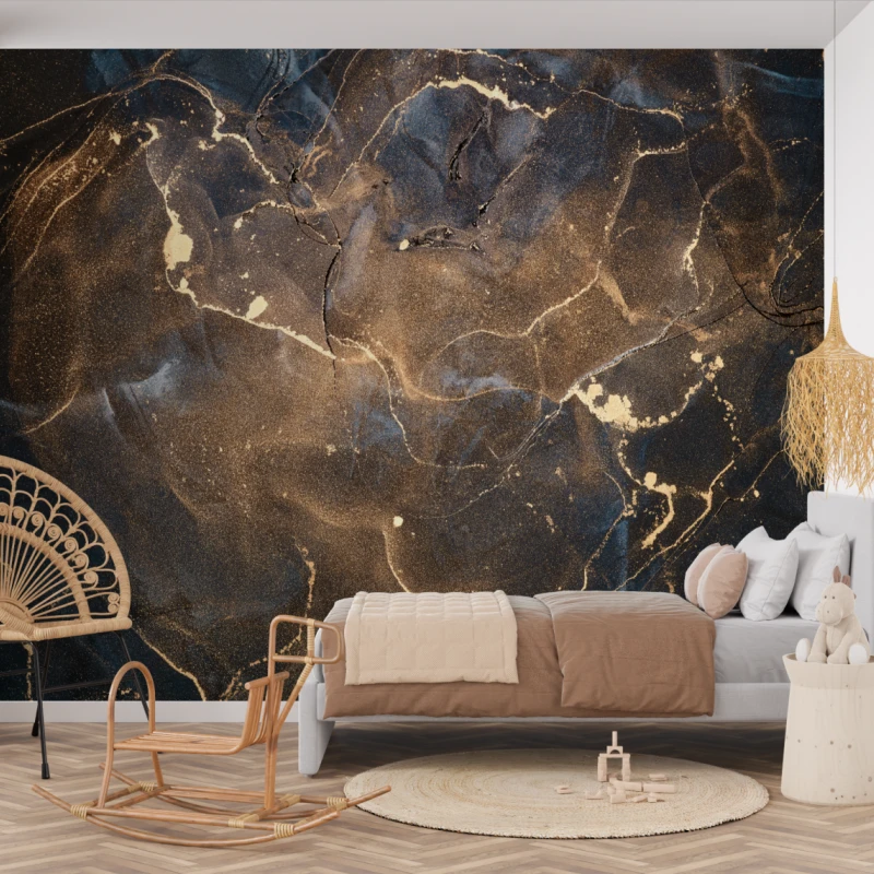 Fototapet fara imbinari Dream Black Galaxy Fluid Art