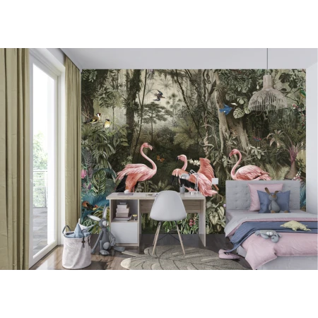 Fototapet fara imbinari Flamingo Home