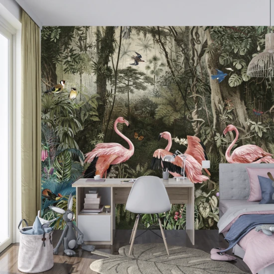 Fototapet fara imbinari Flamingo Home