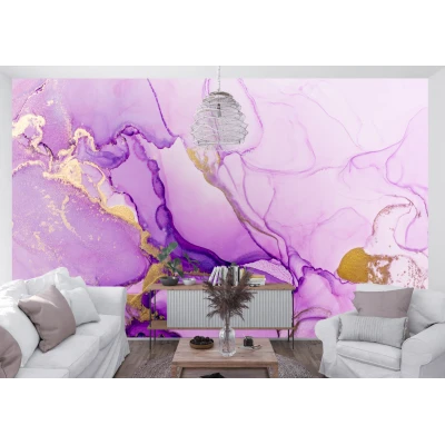 Fototapet fara imbinari Dream Golden Lilac Watercolor Premier Decor