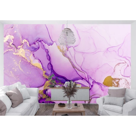 Fototapet fara imbinari Dream Golden Lilac Watercolor