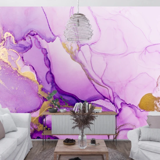 Fototapet fara imbinari Dream Golden Lilac Watercolor