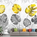 Fototapet fara imbinari Dream Tropical Leaves Gold