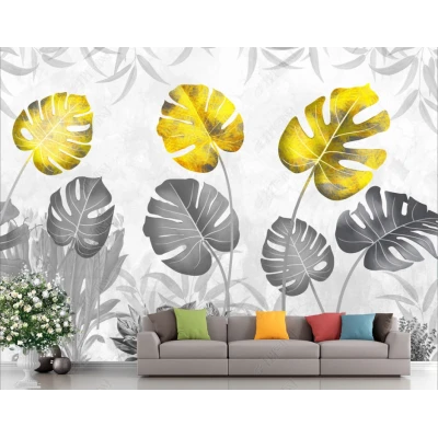 Fototapet fara imbinari Dream Tropical Leaves Gold Premier Decor
