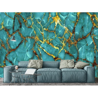 Fototapet fara imbinari Green Marble Premier Decor