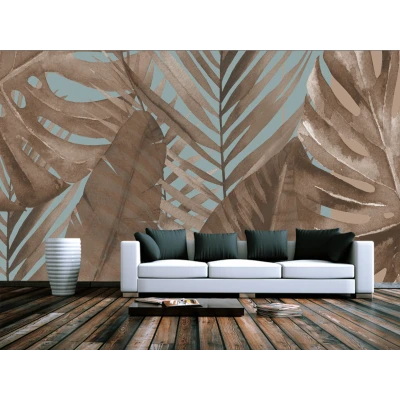 Fototapet fara imbinari Sepia Leaves Premier Decor