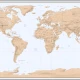 Fototapet fara imbinari Relief World Map