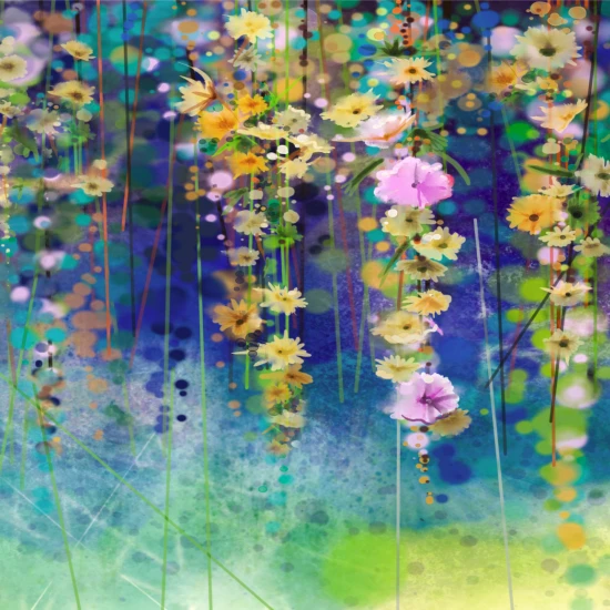 Fototapet fara imbinari Dream Painted Flowers