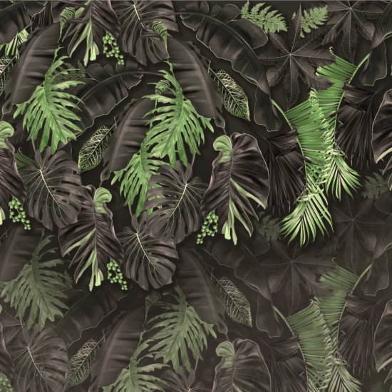 Fototapet fara imbinari Dream Dark Amazon Leaves