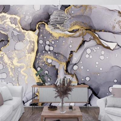 Fototapet fara imbinari Dream Sparkling Black And Background White Gold Premier Decor