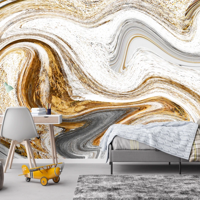 Fototapet fara imbinari Dream Golden Liquid Art