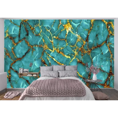 Fototapet fara imbinari Green Marble Premier Decor