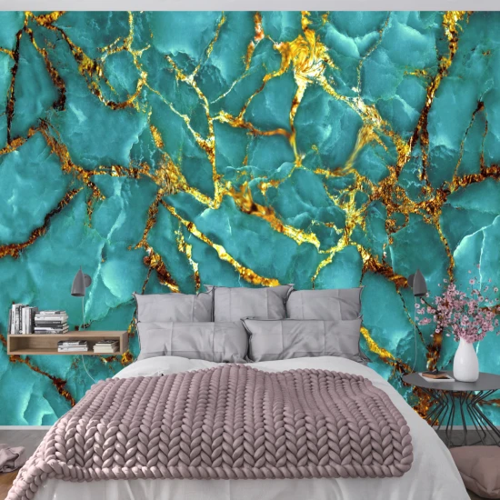 Fototapet fara imbinari Green Marble