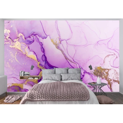 Fototapet fara imbinari Dream Golden Lilac Watercolor Premier Decor
