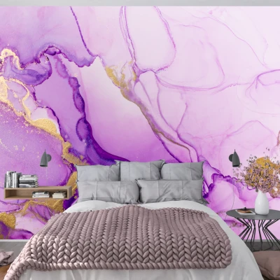 Fototapet fara imbinari Dream Golden Lilac Watercolor Premier Decor