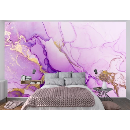 Fototapet fara imbinari Dream Golden Lilac Watercolor