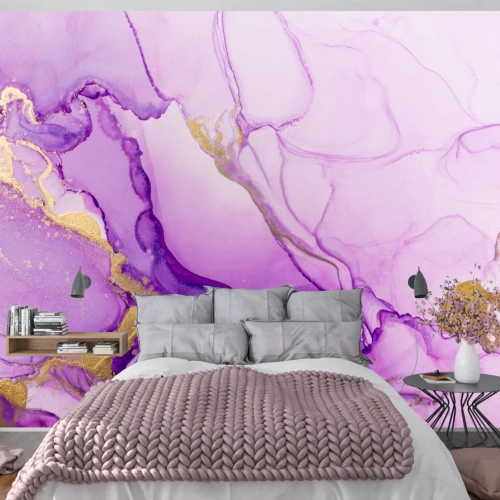 Fototapet fara imbinari Dream Golden Lilac Watercolor