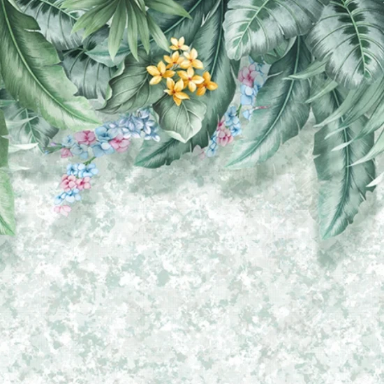 Fototapet fara imbinari Tropical Plants And Floral Leaves