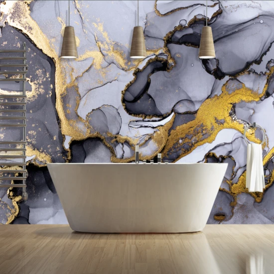 Fototapet fara imbinari Dream Black And Shiny Golden