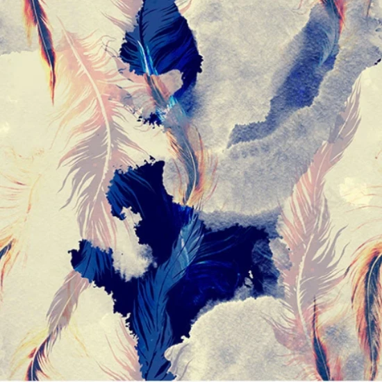 Fototapet fara imbinari Abstraction Watercolor Feathers