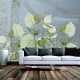 Fototapet fara imbinari Beautiful Painted Flowering Leaves