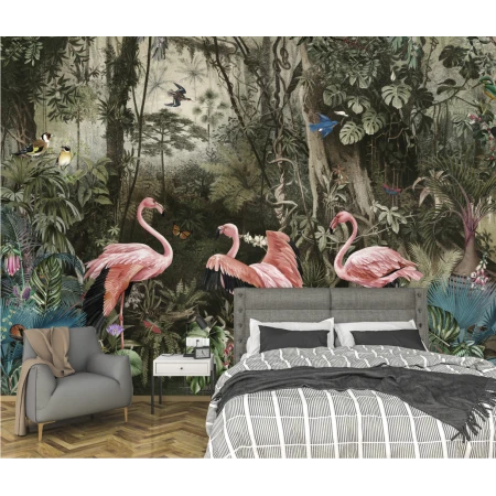 Fototapet fara imbinari Flamingo Home