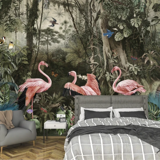 Fototapet fara imbinari Flamingo Home