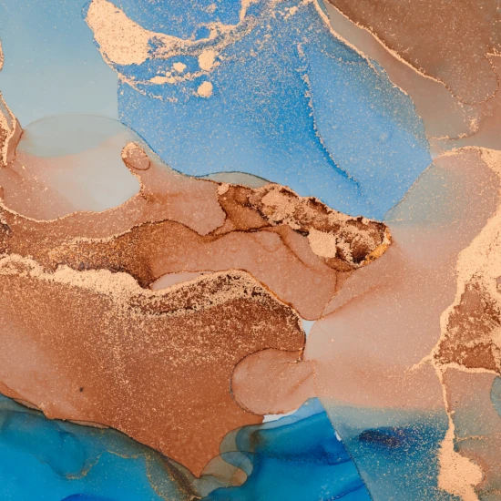 Fototapet fara imbinari Dream Blue Gold Marbling Pattern