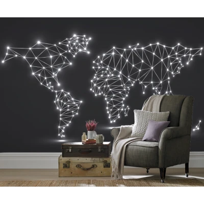 Fototapet fara imbinari Geometric Map Premier Decor
