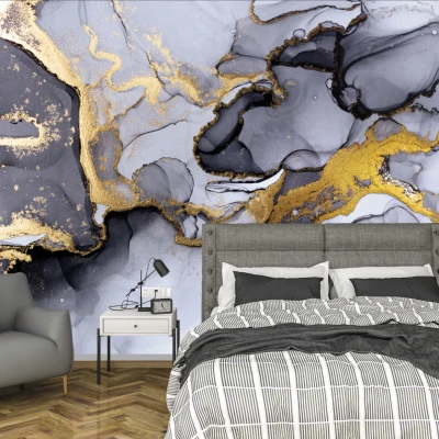 Fototapet fara imbinari Dream Black And Shiny Golden Premier Decor