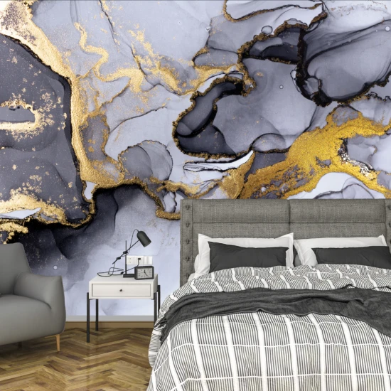 Fototapet fara imbinari Dream Black And Shiny Golden