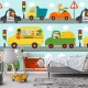 Fototapet 3D Copii: Aventura Colorată a Animaluțelor în Mașini pe Strada Plină de Magie Fototapet 3D Copii: Aventura Colorată a Animaluțelor în Mașini pe Strada Plină de Magie