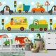 Fototapet 3D Copii: Aventura Colorată a Animaluțelor în Mașini pe Strada Plină de Magie Fototapet 3D Copii: Aventura Colorată a Animaluțelor în Mașini pe Strada Plină de Magie