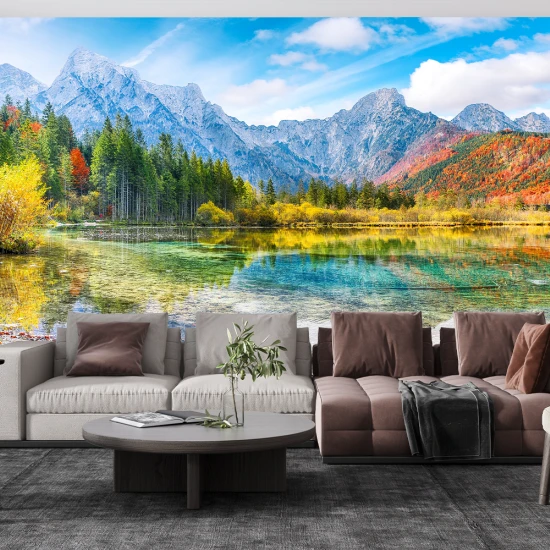 Fototapet 3D Fara Imbinari Peisaj Montan Living si Dormitor